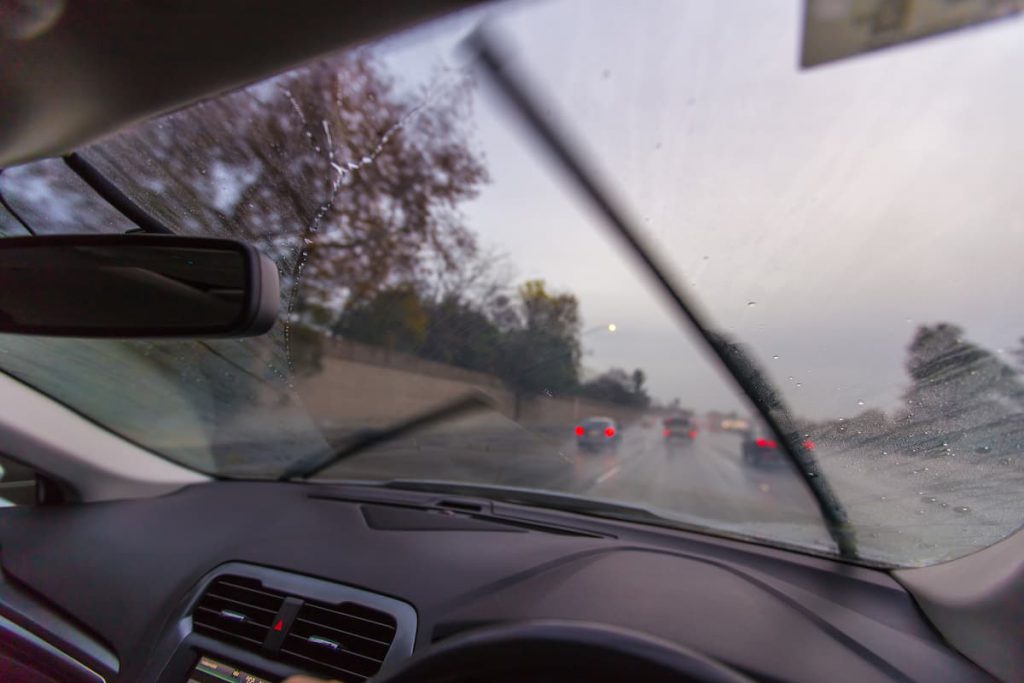 leaky windscreen before being fixed