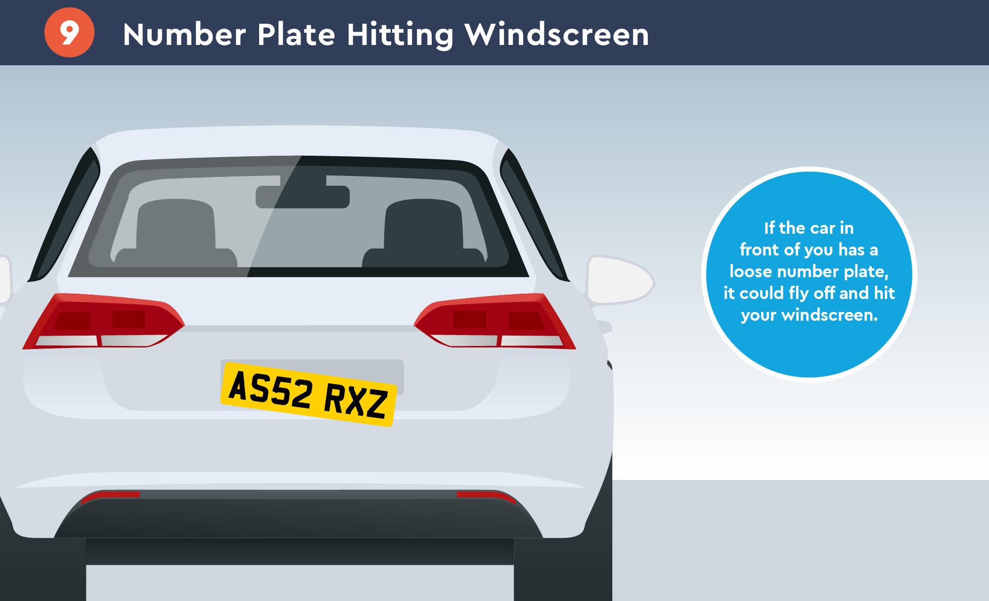 Number Plate Hitting the Windscreen