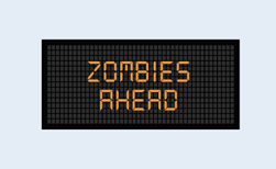 zombies ahead road sign, America