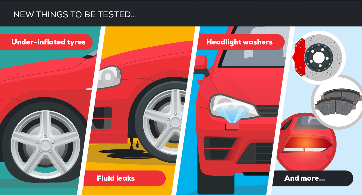 new things to be tested in MOT 2018