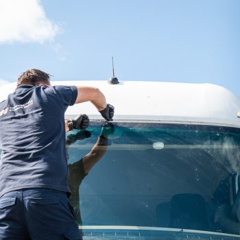 close up lorry windscreen replacement