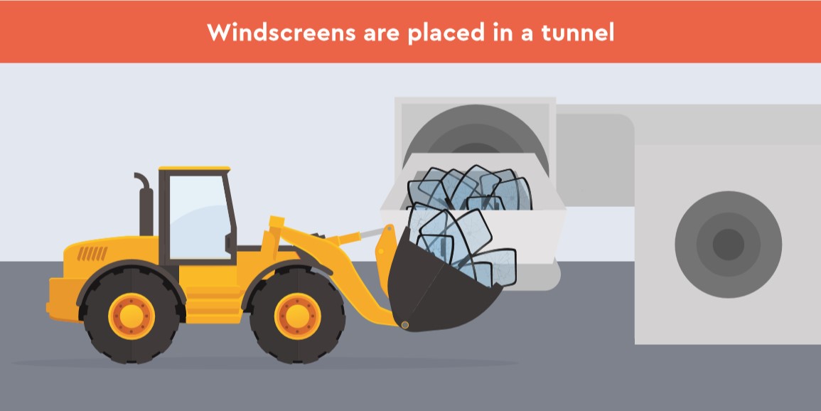 windscreens are placed in a tunnel