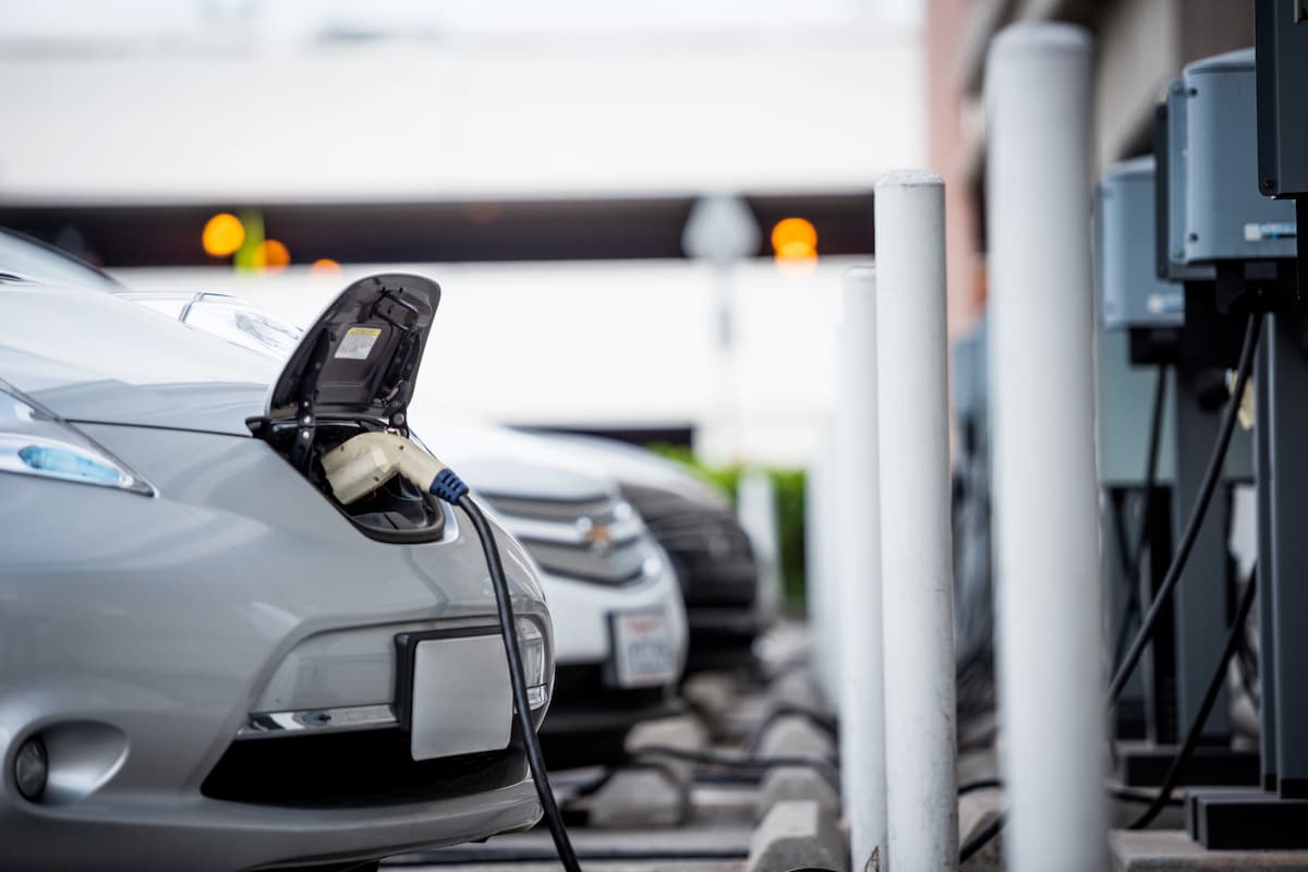 Electric Car Nissan Leaf Being Charged