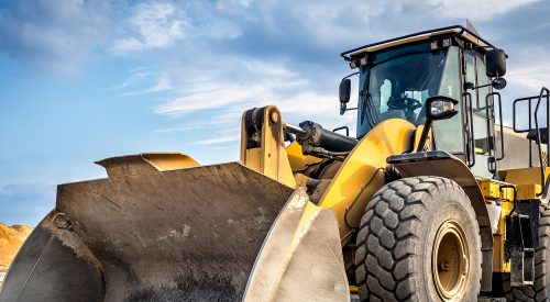 Close up of a bulldozer
