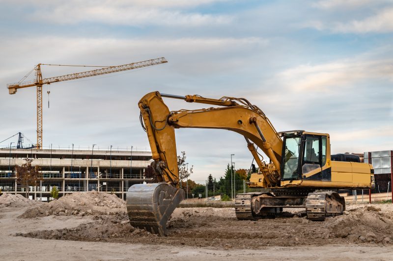 Excavator at a construction site