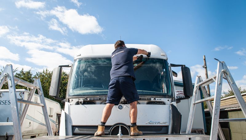 The Windscreen Company Van on the road