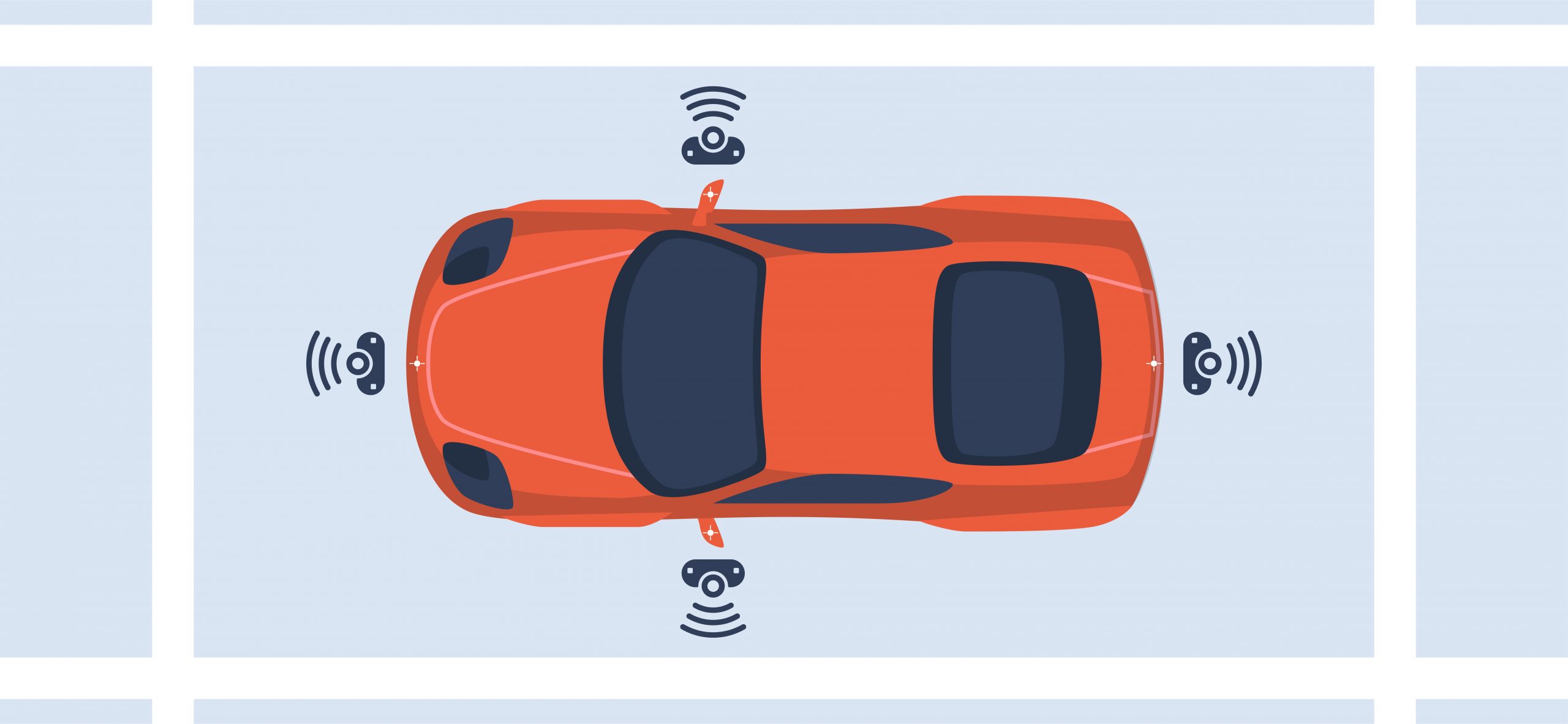 Graphic of a cars 360-degree cameras